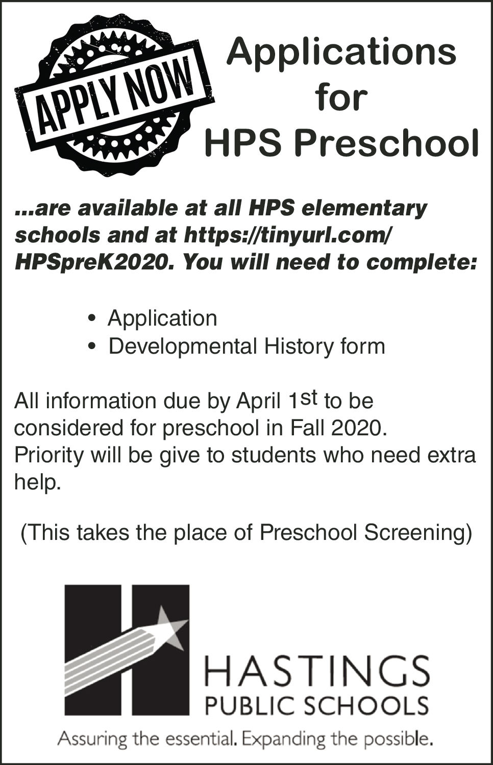 HPS preschool ad